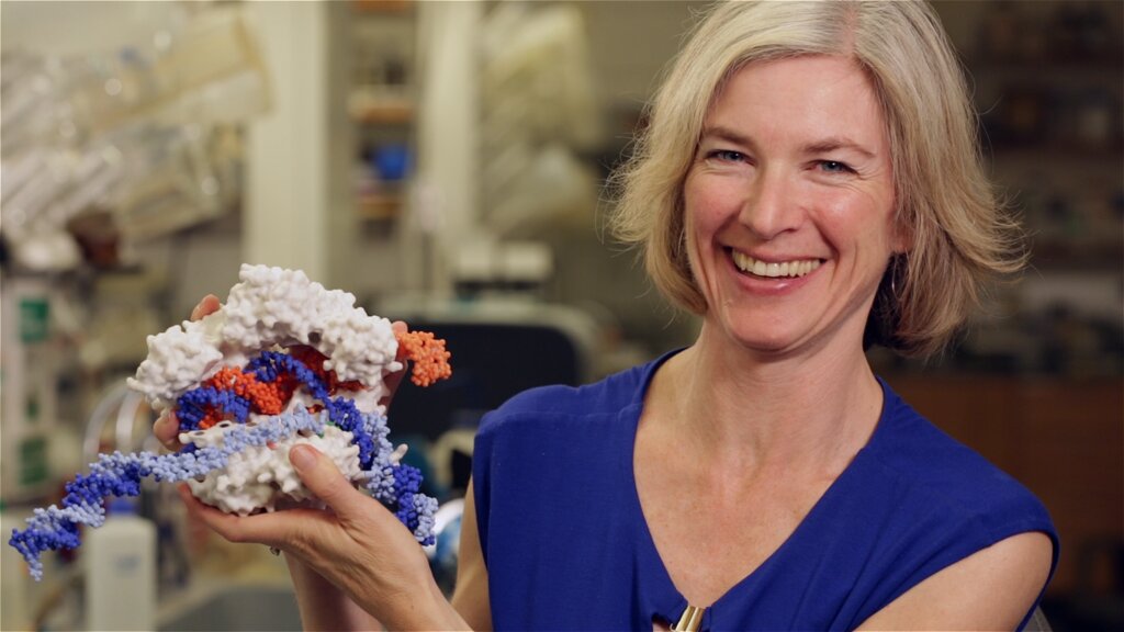 Jennifer Posing with CRISPR HQ